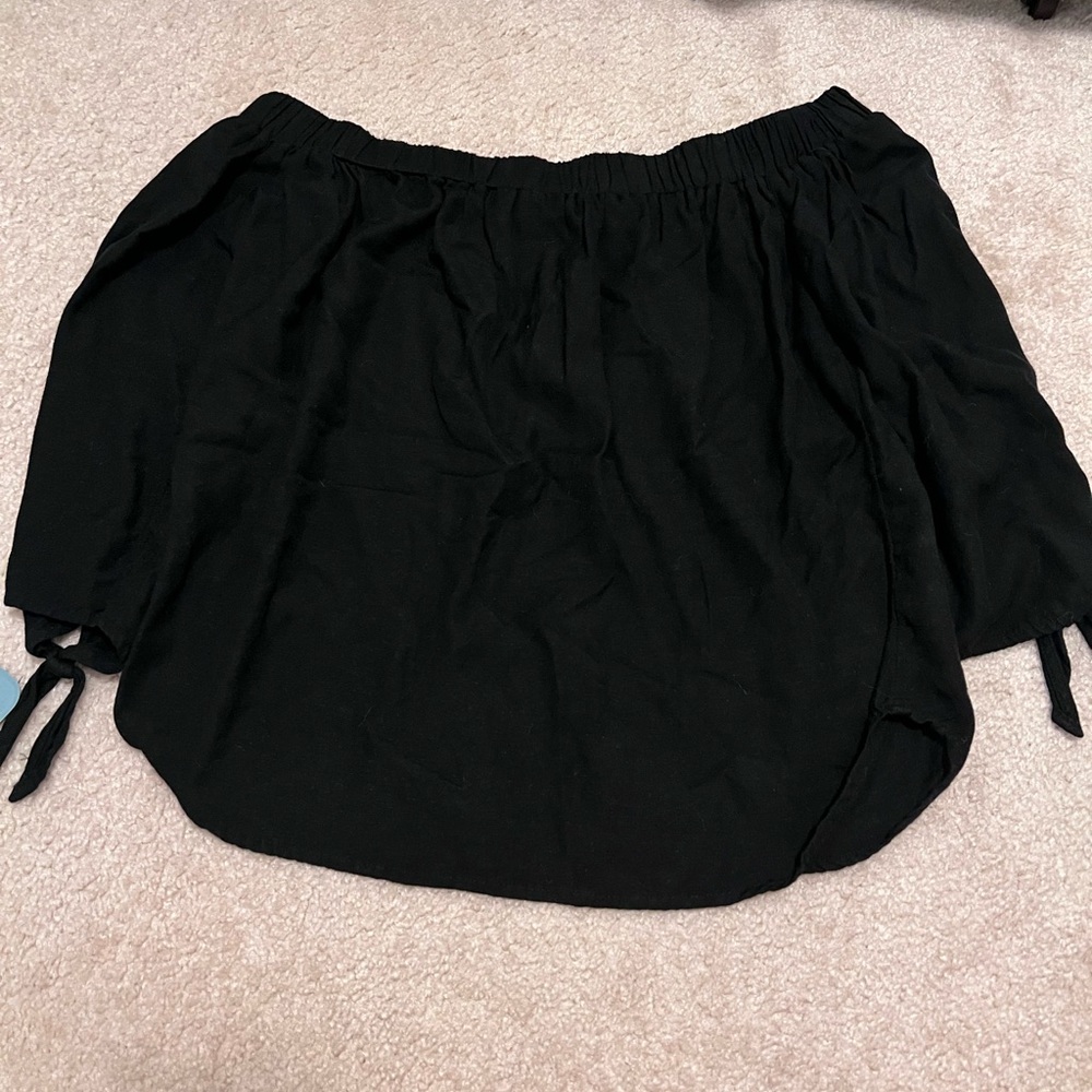 Black off the shoulder shirt